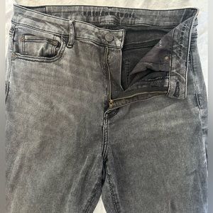 America Eagle Next Level Stretch Dark Gray/Black Flare Jeans